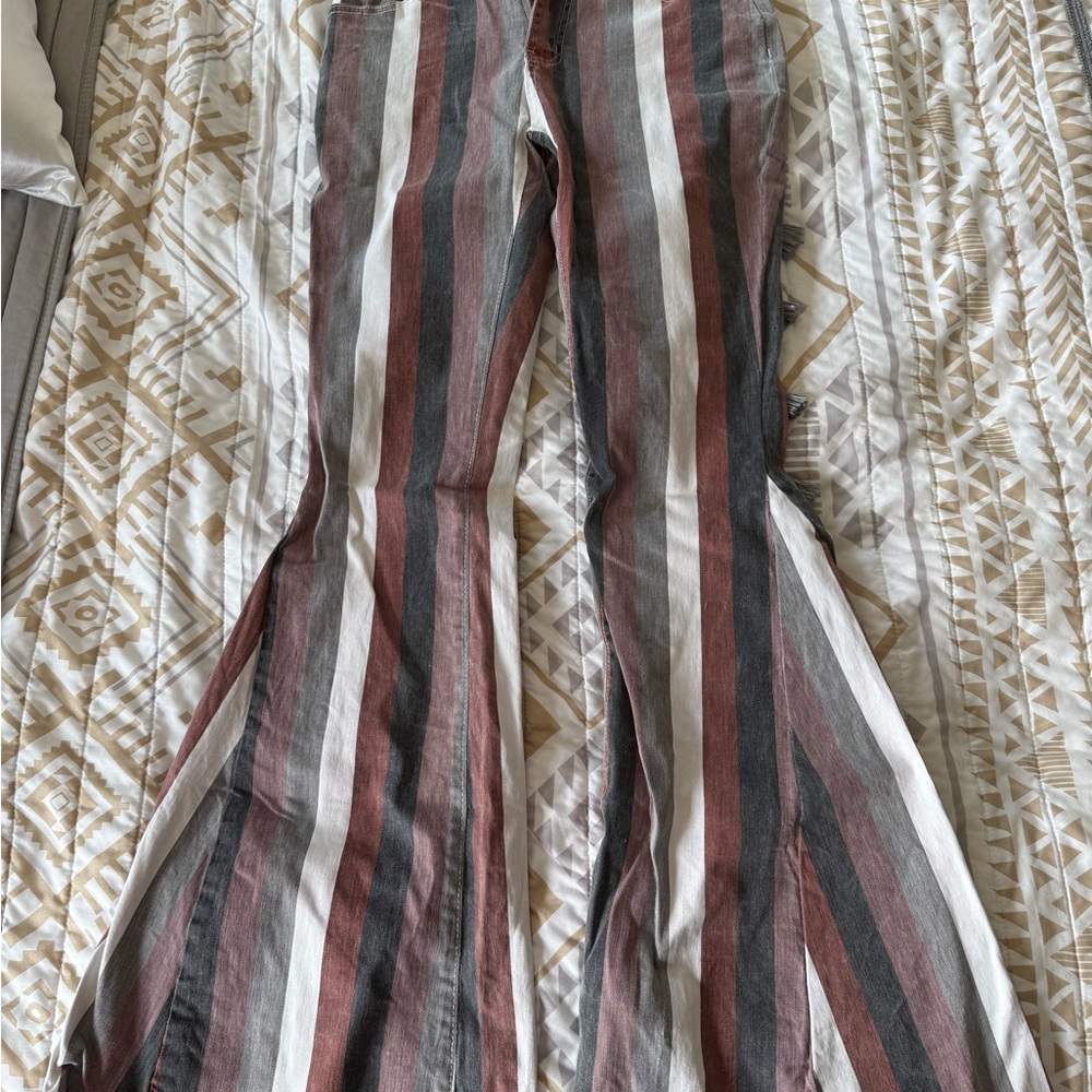 Striped Flare & Wide Leg Jeans